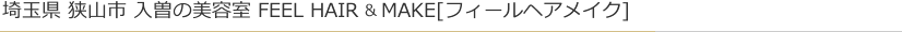 埼玉県 狭山市 入曽の美容室 FEEL HAIR MAKE[フィールヘアメイク]